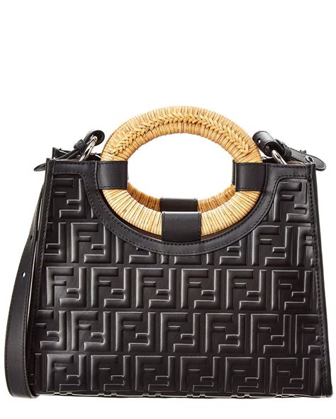 fendi runaway shopper small|Fendi Runaway Ff Small Canvas & Leather Shopper Tote, Black.